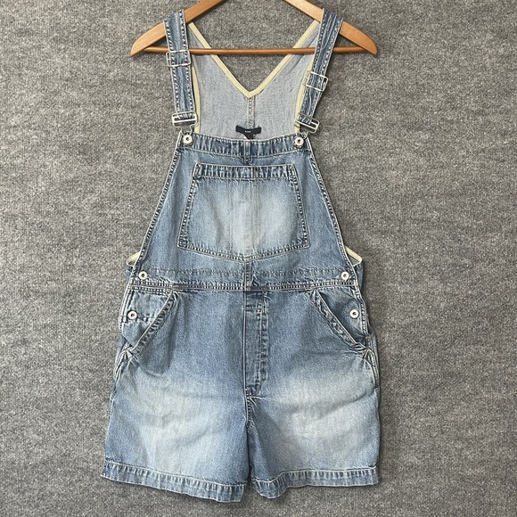 Vintage GAP Denim Short Overalls Bibs Shortalls Womens Size Large